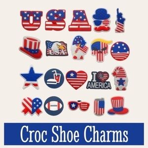 20PCS 4th of July USA/America/Flag Shoe Accessory/Charms for Crocs NWT